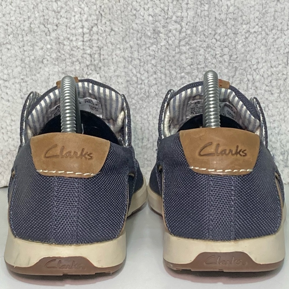 Clarks 1825 Men's Denim Blue Canvas Casual Deck Loafer Boat Shoes Size US 8.5 M - Picture 4 of 11